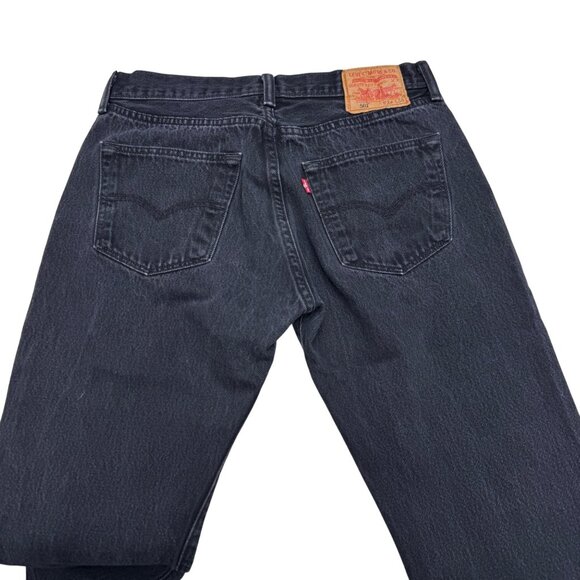 Levi's 501 Black Jean Men's Button Fly Denim Pants, Size 34 x 31 - Picture 5 of 11